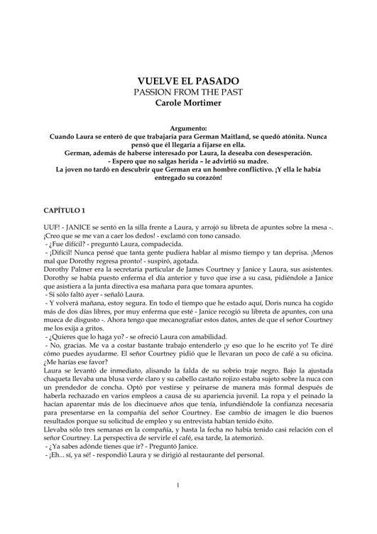 Portada de Microsoft Word - Carole Mortimer - Vuelve el pasado
